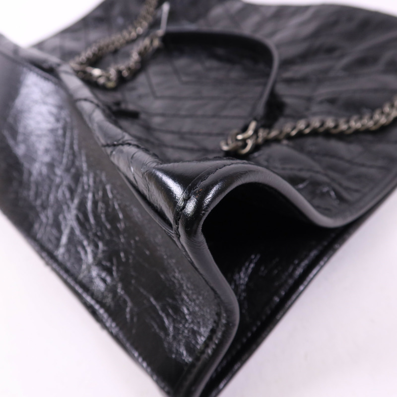 YVES SAINT LAURENT 牛皮皮革Niki Medium Tote Bag銀扣鏈帶肩背袋-11