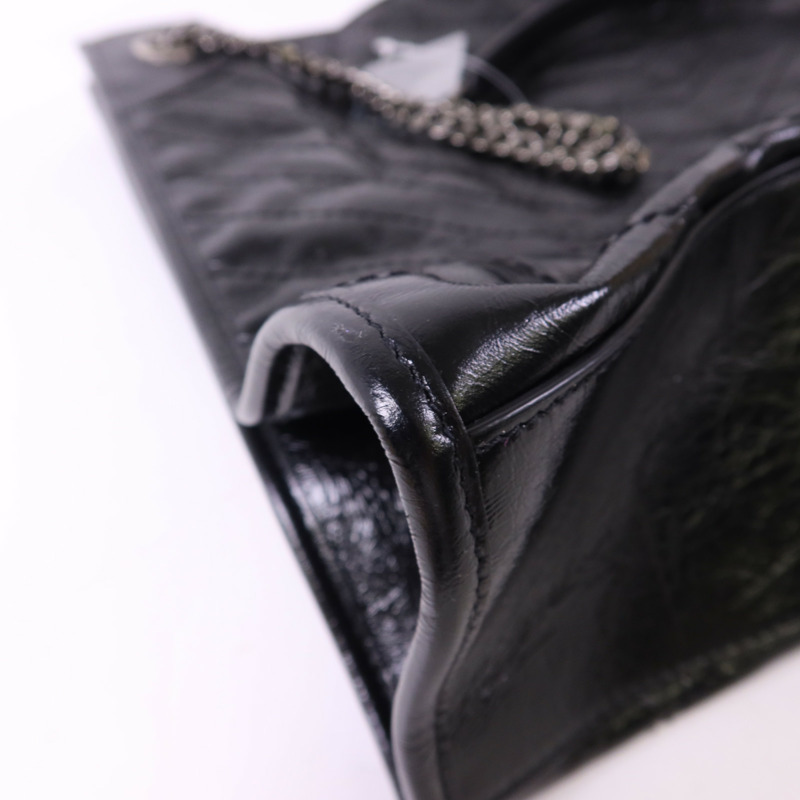 YVES SAINT LAURENT 牛皮皮革Niki Medium Tote Bag銀扣鏈帶肩背袋-12