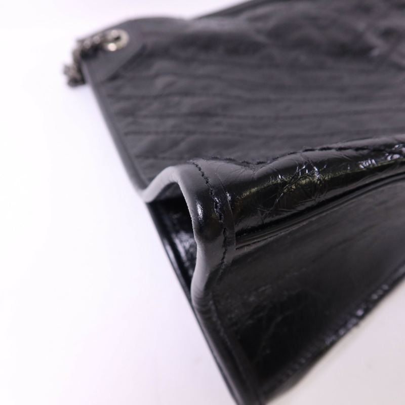 YVES SAINT LAURENT 牛皮皮革Niki Medium Tote Bag銀扣鏈帶肩背袋-13
