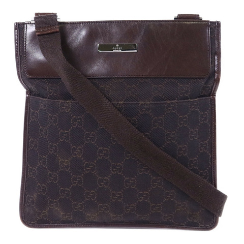 GUCCI 帆布Shoulder Bag銀扣肩背袋