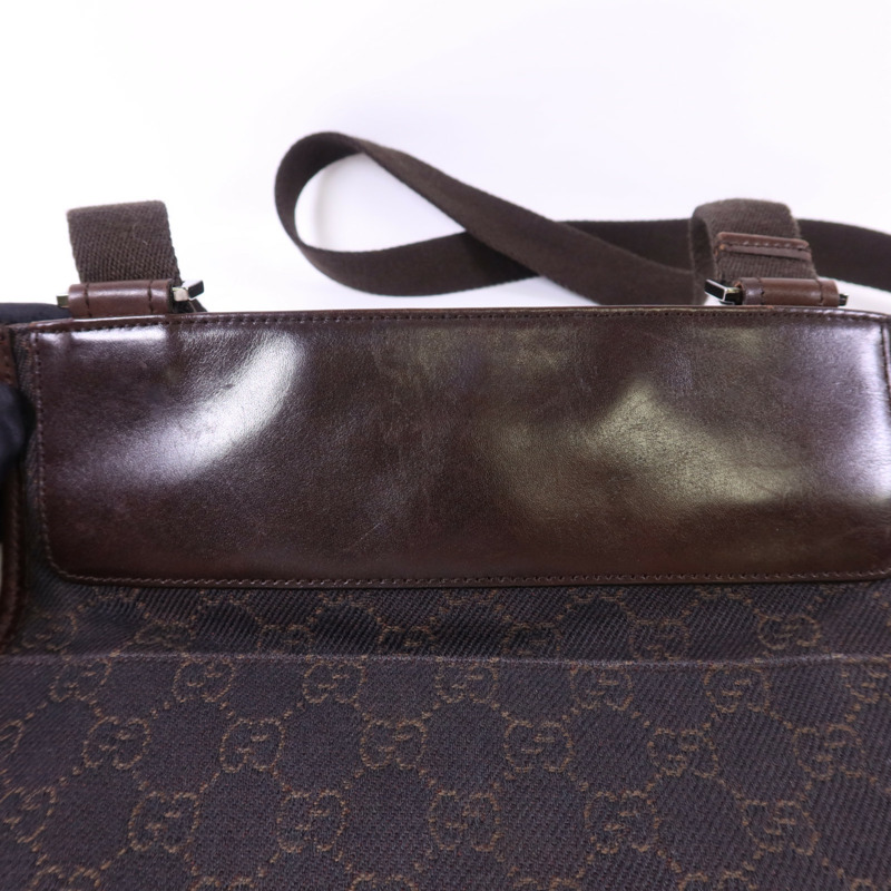 GUCCI 帆布Shoulder Bag銀扣肩背袋-15