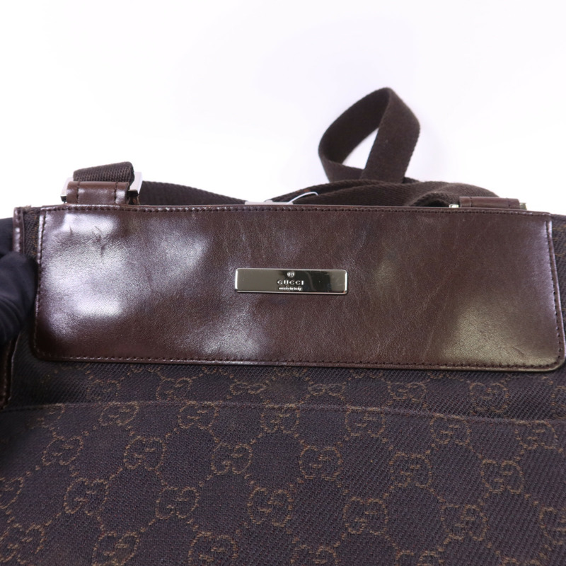 GUCCI 帆布Shoulder Bag銀扣肩背袋-16