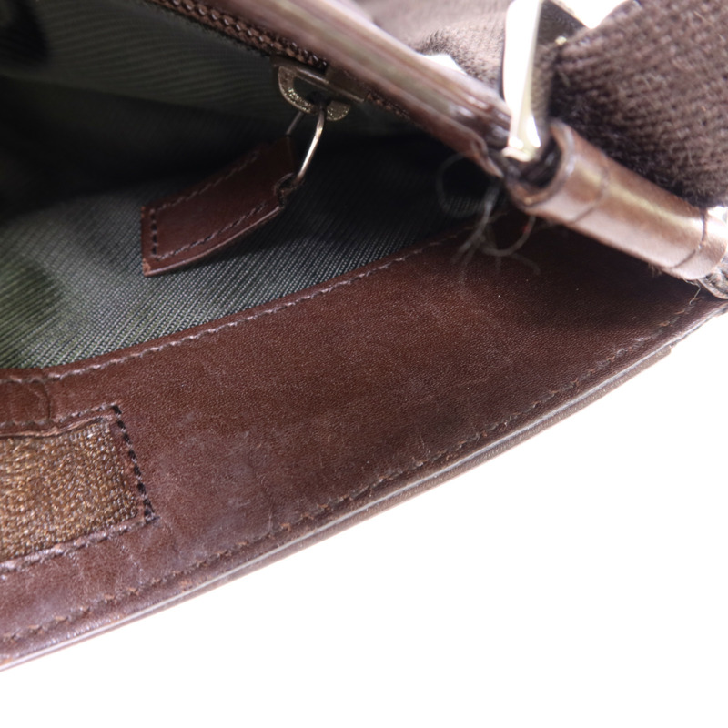 GUCCI 帆布Shoulder Bag銀扣肩背袋-17