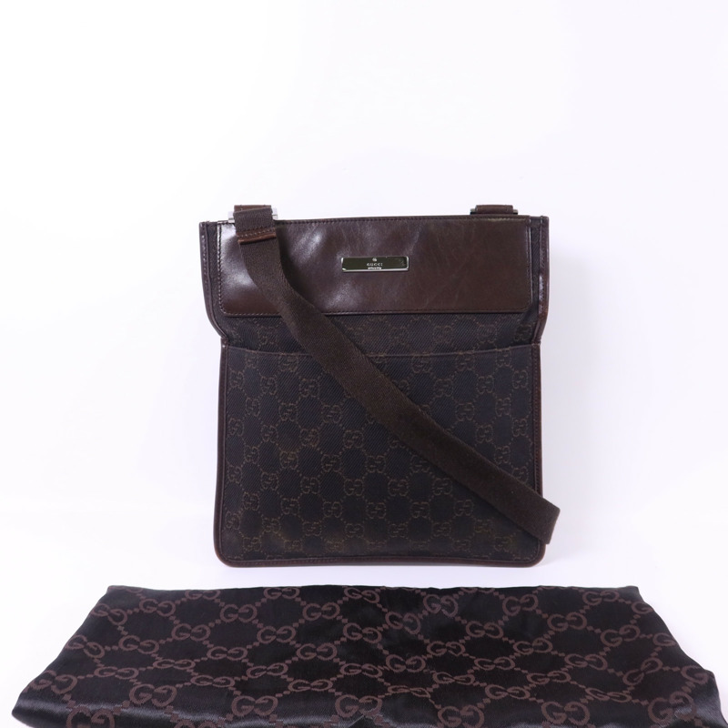 GUCCI 帆布Shoulder Bag銀扣肩背袋-18