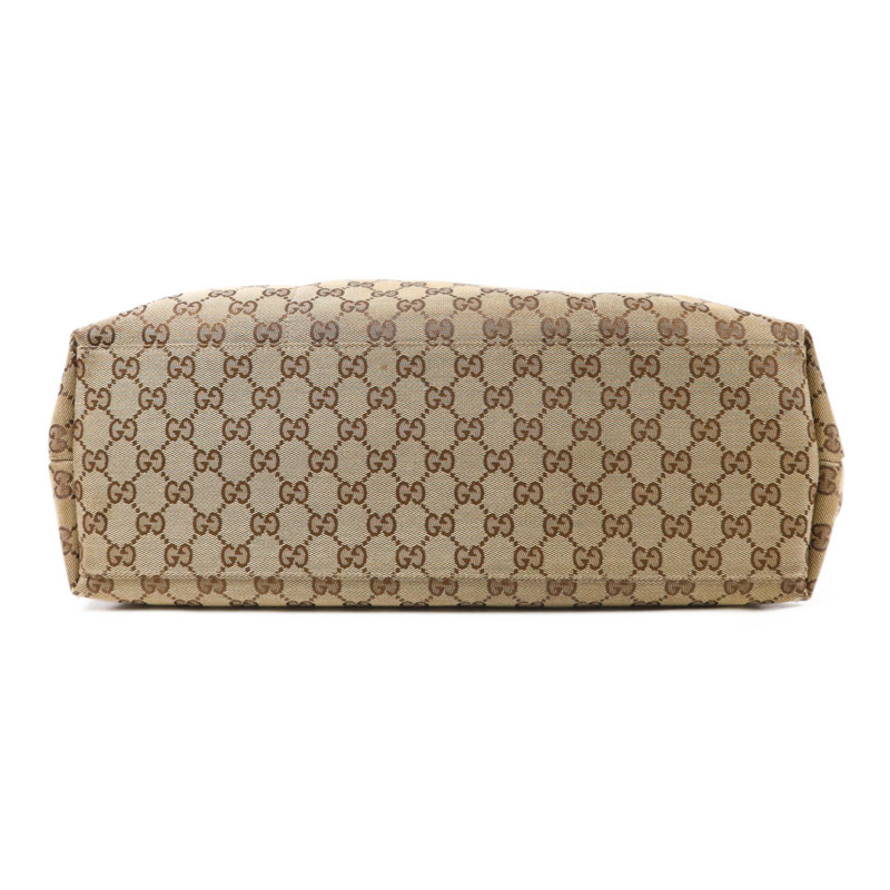 GUCCI 帆布Tote Bag銀扣肩背袋-3