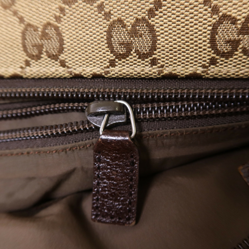 GUCCI 帆布Tote Bag銀扣肩背袋-8