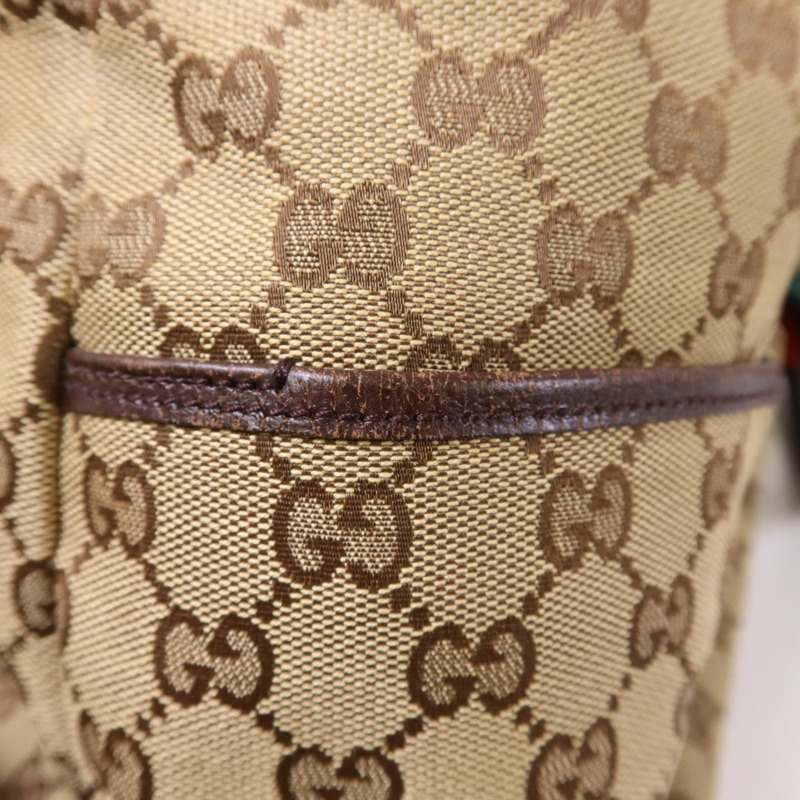 GUCCI 帆布Tote Bag銀扣肩背袋-16