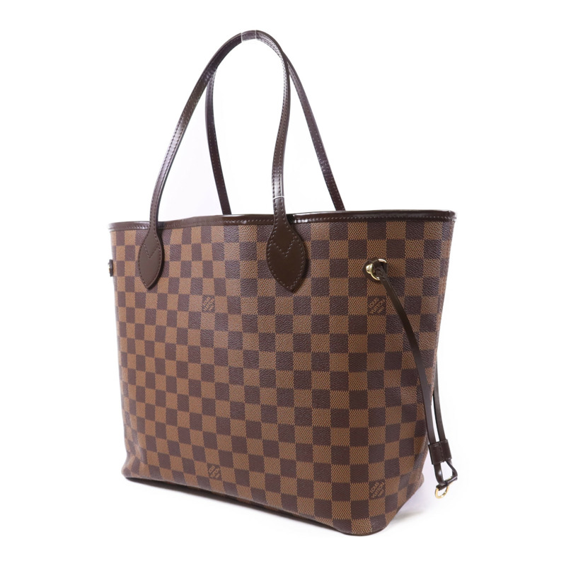 LOUIS VUITTON Damier Neverfull MM金扣手挽袋/肩背袋-2