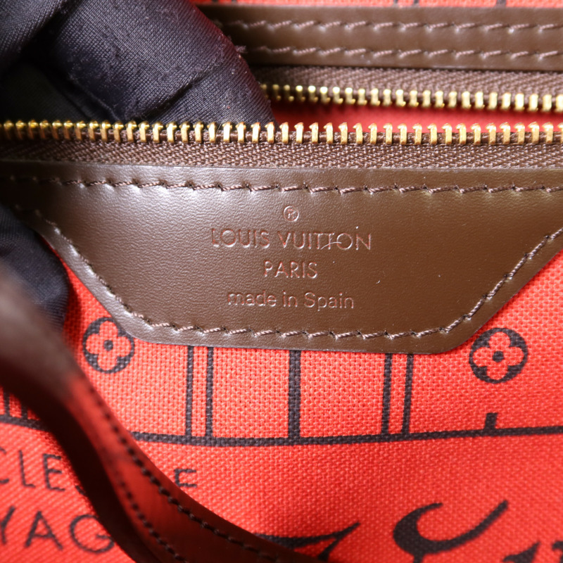 LOUIS VUITTON Damier Neverfull MM金扣手挽袋/肩背袋-6