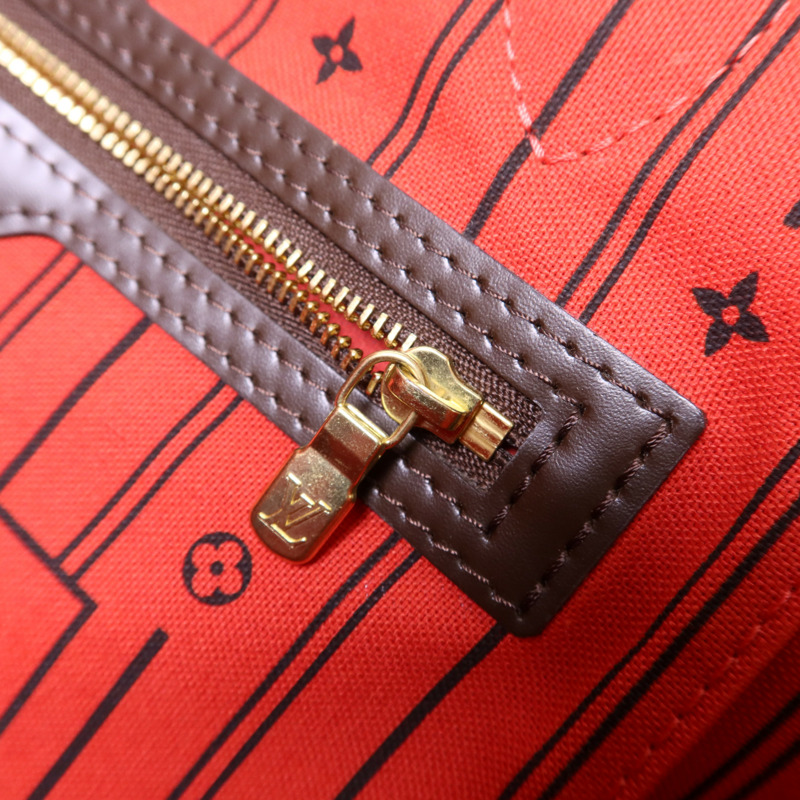 LOUIS VUITTON Damier Neverfull MM金扣手挽袋/肩背袋-9