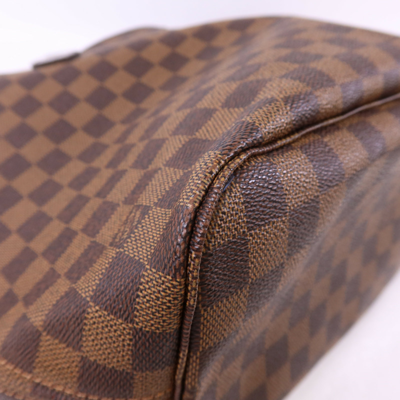 LOUIS VUITTON Damier Neverfull MM金扣手挽袋/肩背袋-11