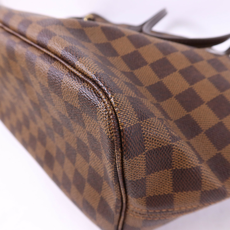LOUIS VUITTON Damier Neverfull MM金扣手挽袋/肩背袋-12