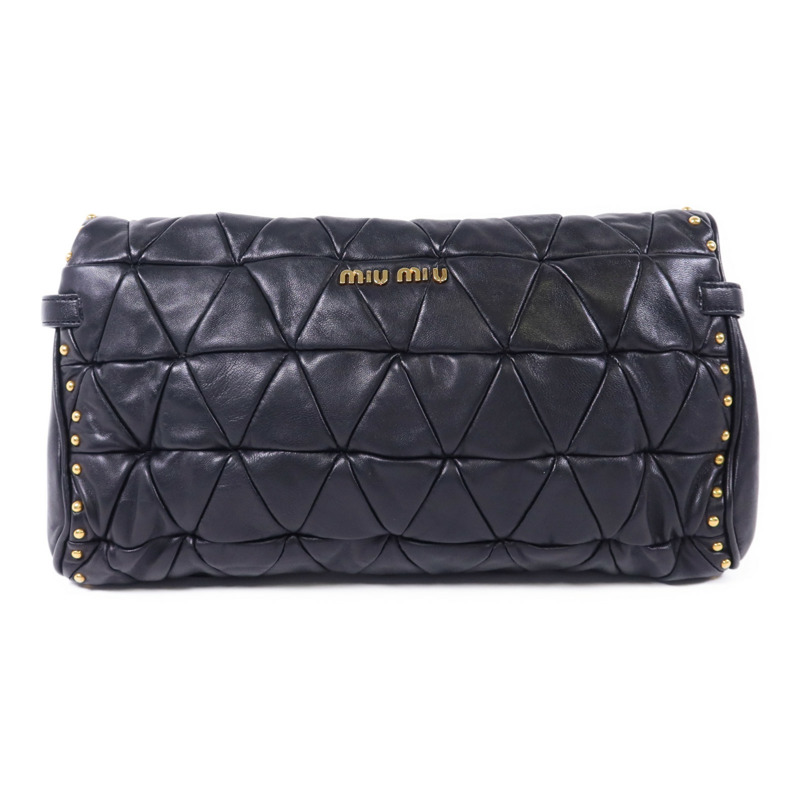 Miu Miu 牛皮皮革Clutch Bag金扣手拿包-1