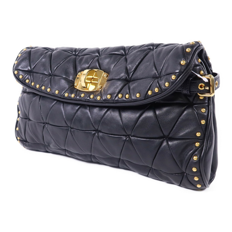 Miu Miu 牛皮皮革Clutch Bag金扣手拿包-2