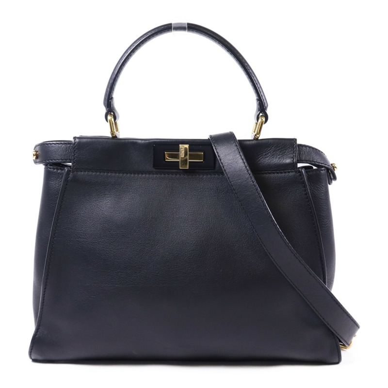 FENDI 牛皮皮革Peekaboo金扣手挽肩背兩用袋-0