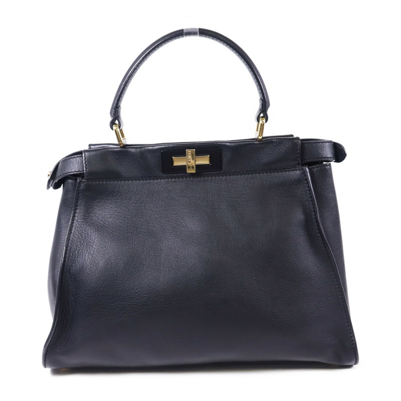 FENDI 牛皮皮革Peekaboo金扣手挽肩背兩用袋-1