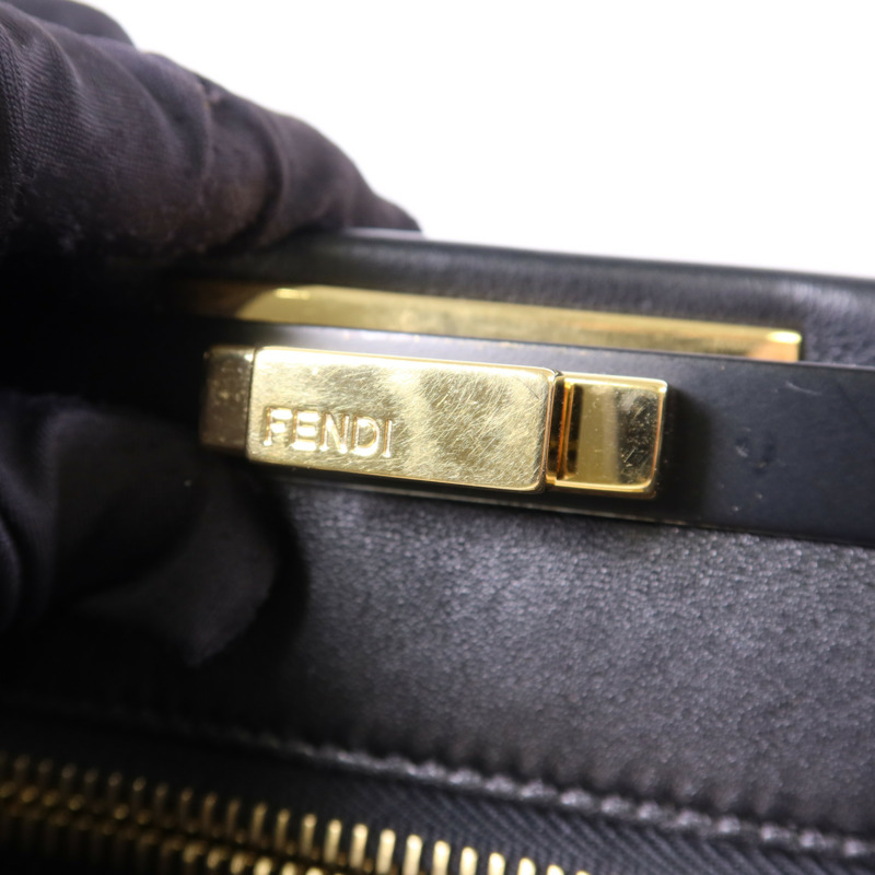 FENDI 牛皮皮革Peekaboo金扣手挽肩背兩用袋-9