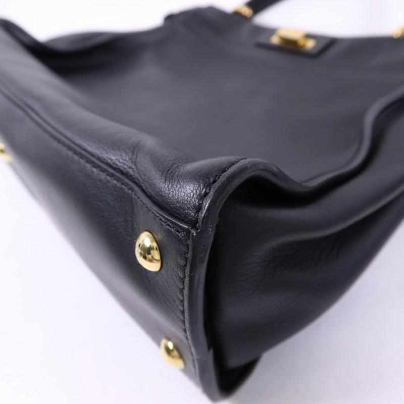 FENDI 牛皮皮革Peekaboo金扣手挽肩背兩用袋-14