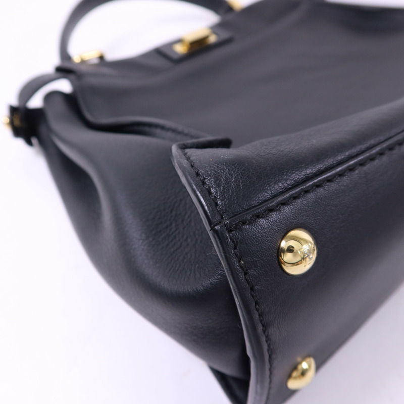 FENDI 牛皮皮革Peekaboo金扣手挽肩背兩用袋-15