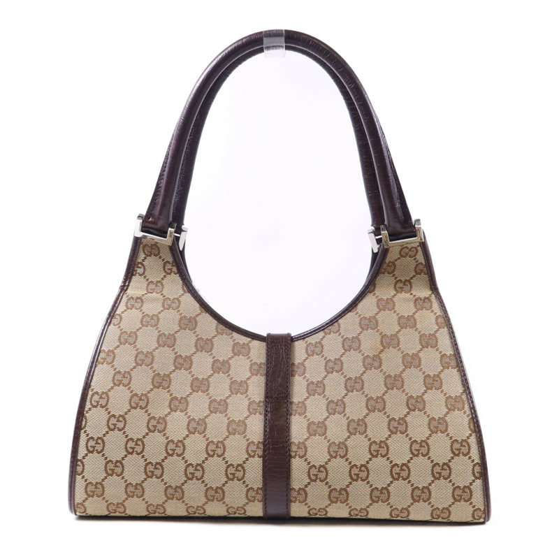 GUCCI 帆布Jackie銀扣肩背袋-1