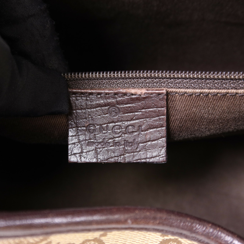 GUCCI 帆布Jackie銀扣肩背袋-6