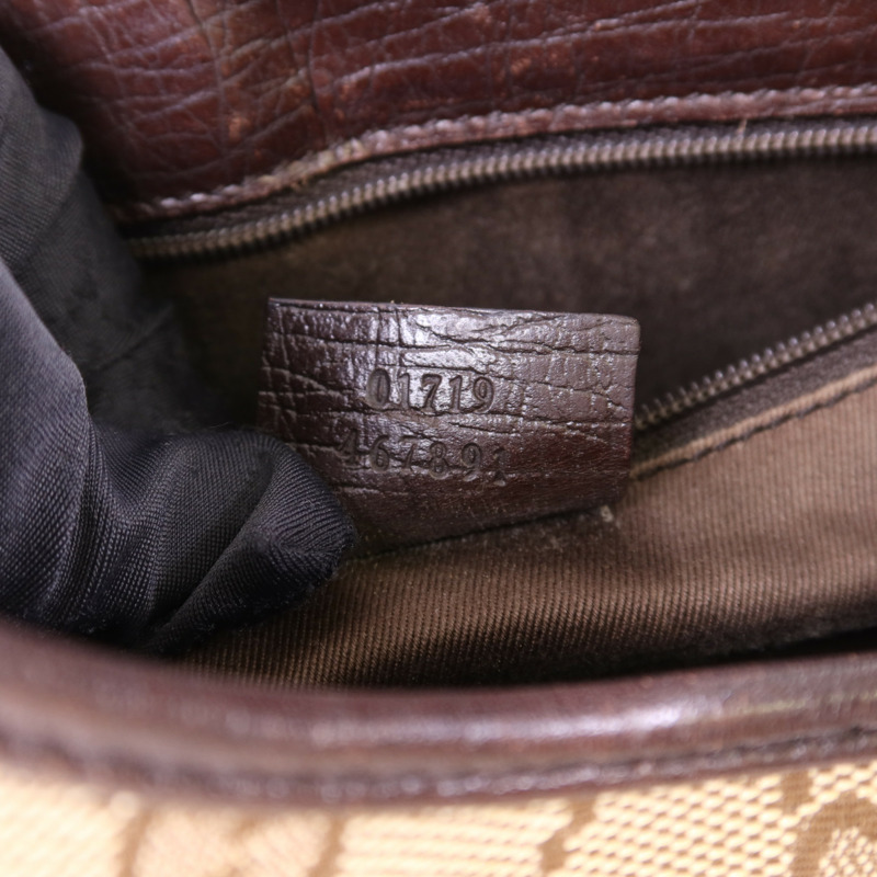 GUCCI 帆布Jackie銀扣肩背袋-7