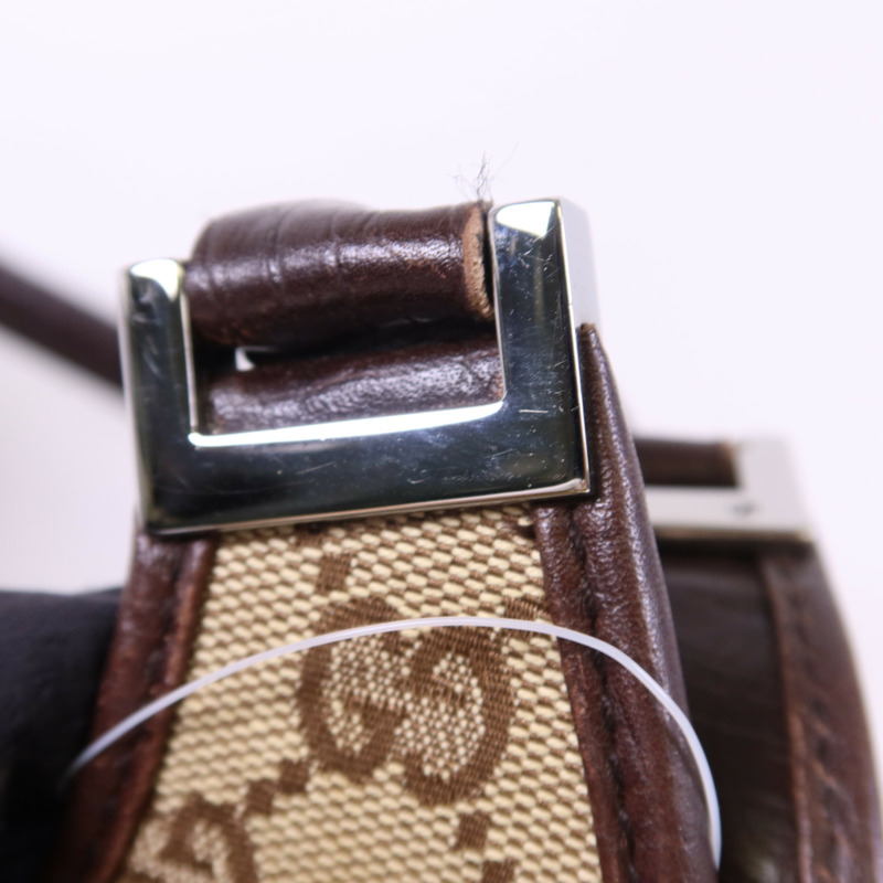 GUCCI 帆布Jackie銀扣肩背袋-10