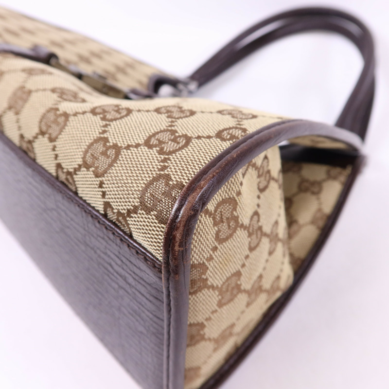 GUCCI 帆布Jackie銀扣肩背袋-11