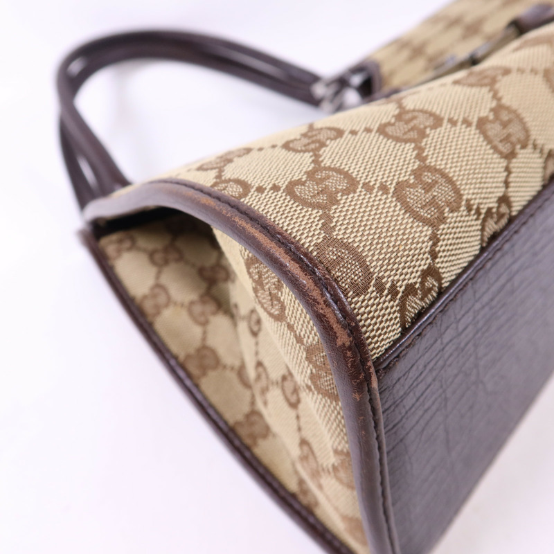 GUCCI 帆布Jackie銀扣肩背袋-12