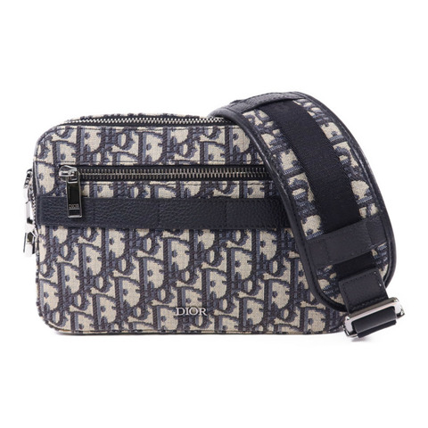 Dior 帆布Safari Messenger Oblique銀扣肩背袋