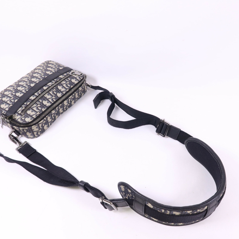 Dior 帆布Safari Messenger Oblique銀扣肩背袋-4