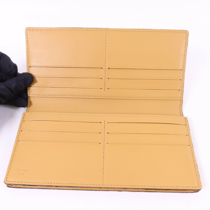 CARTIER 牛皮皮革Bifold Wallet銀扣長錢包-4