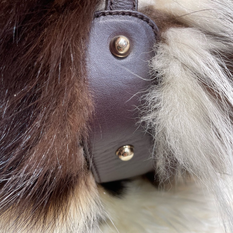 Gucci 雙帶狐狸毛Tote Bag-3