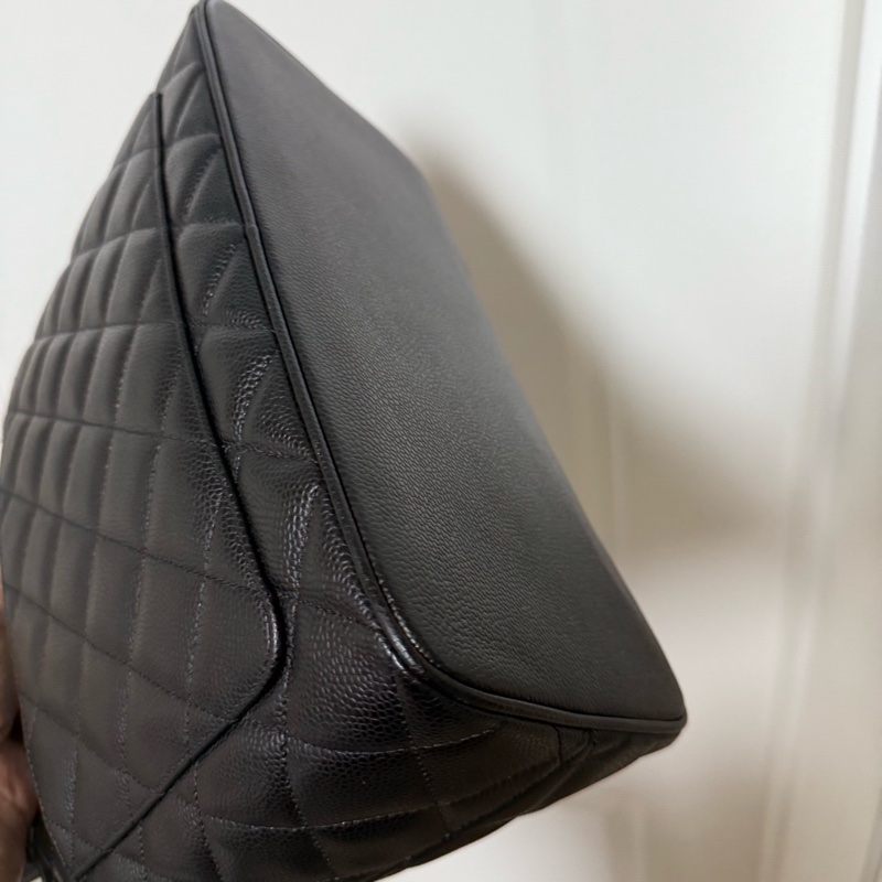 Chanel 希爾頓黑金托特包 10開 尺寸約30x24-8