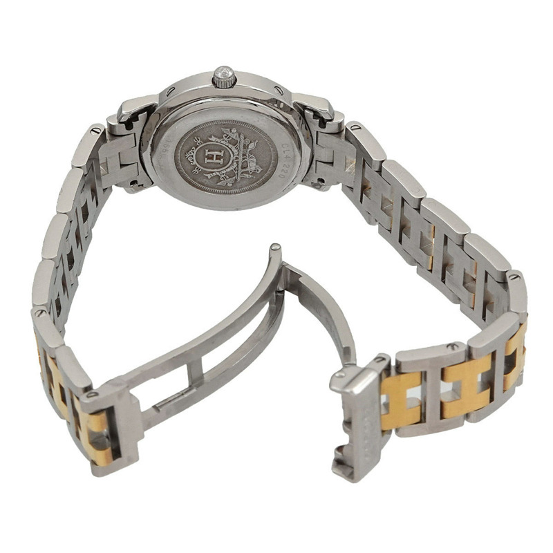 愛馬仕 Clipper CL4 220 女士象牙色石英腕錶，附日期顯示，雙色錶盤-3