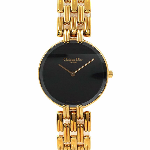 Christian Dior Bagbeera D46 154 4 女士黑色鍍金石英腕錶