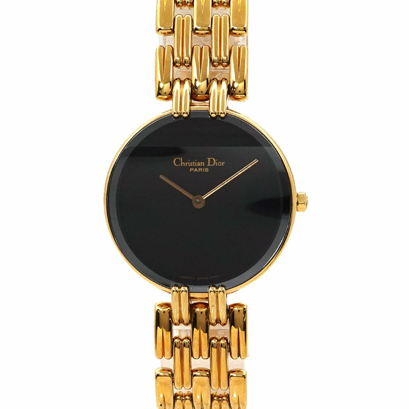 Christian Dior Bagbeera D46 154 4 女士黑色鍍金石英腕錶-0