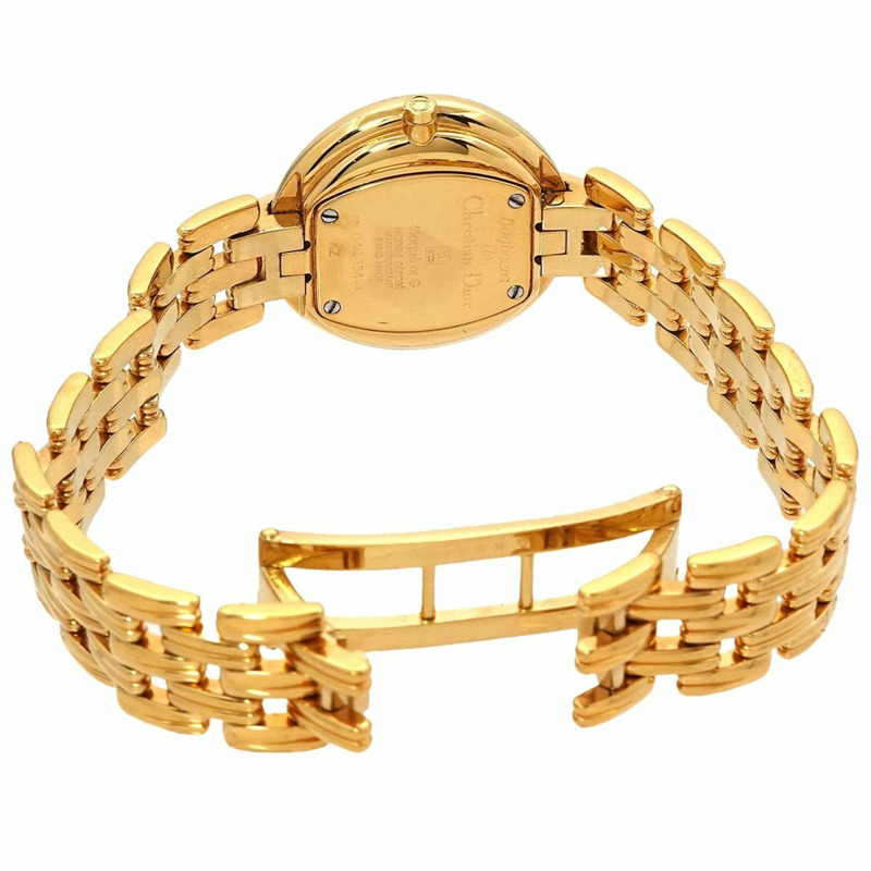 Christian Dior Bagbeera D46 154 4 女士黑色鍍金石英腕錶-3