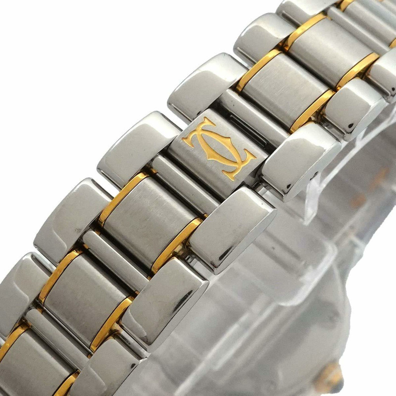 卡地亞 Must 21 Vantianne 雙色腕錶 W10075R6 女士銀色石英錶-5