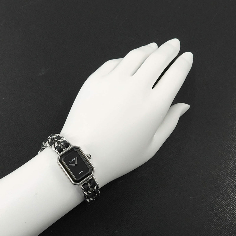 香奈兒 Premiere H0451 女士石英腕錶,黑色和銀色-3