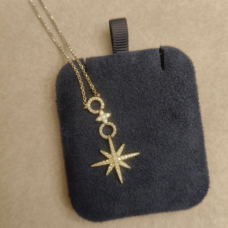 APM密鑲流星與圓圈可調節項鍊-1