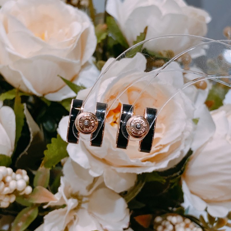 TW4546 Hermes 愛馬仕大POP H字耳環 黑色拼玫瑰金 Pop H Earrings Noir X RGHW-3