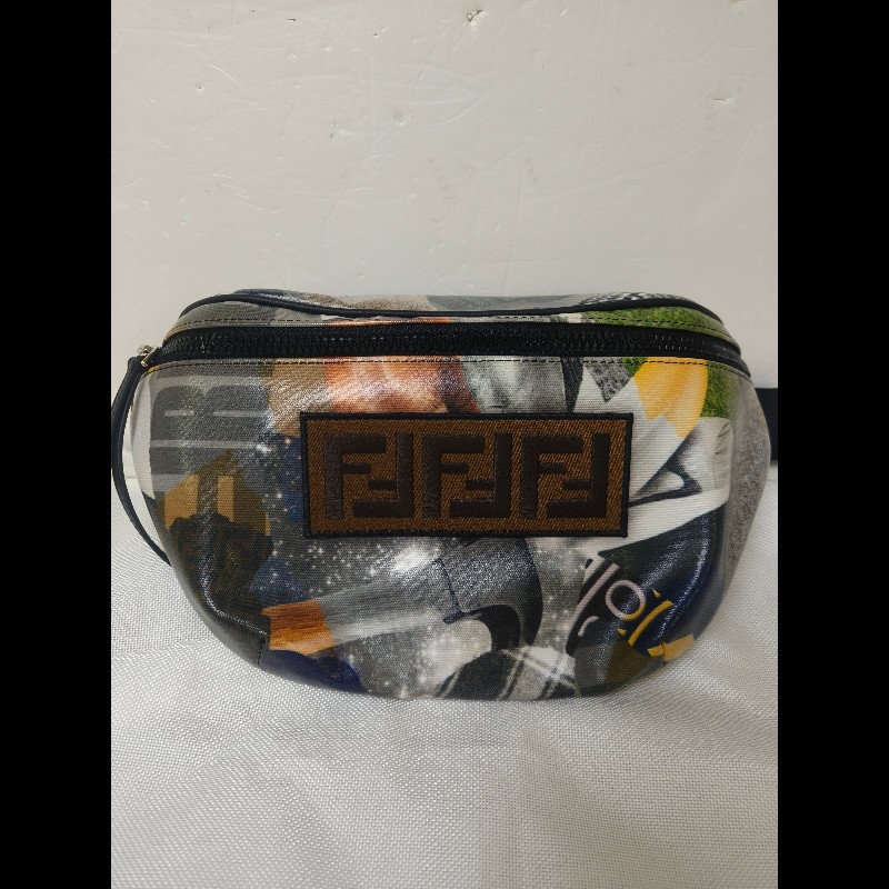 【全新】㊣✨ FENDI✨（附防塵袋）芬迪 印花 刺繡 拼接 男女同款 腰包 胸包/二手包/二手精品/保證正品🌳二手樹屋🌳-2