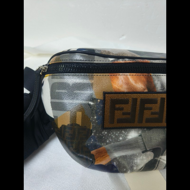 【全新】㊣✨ FENDI✨（附防塵袋）芬迪 印花 刺繡 拼接 男女同款 腰包 胸包/二手包/二手精品/保證正品🌳二手樹屋🌳-8