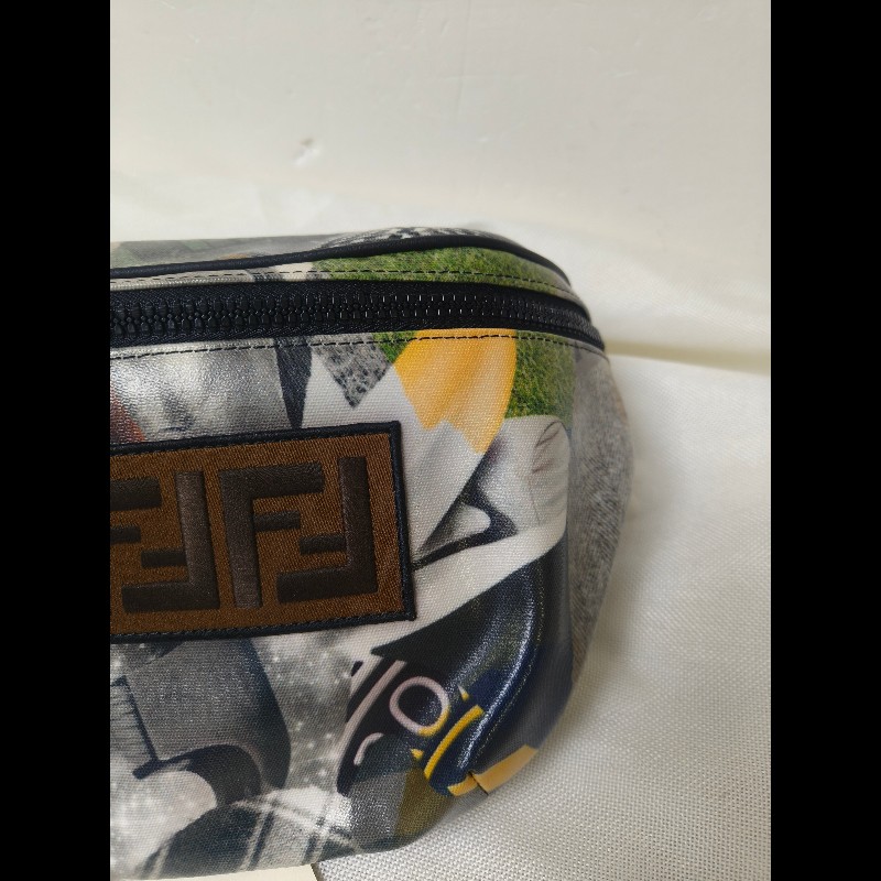 【全新】㊣✨ FENDI✨（附防塵袋）芬迪 印花 刺繡 拼接 男女同款 腰包 胸包/二手包/二手精品/保證正品🌳二手樹屋🌳-9
