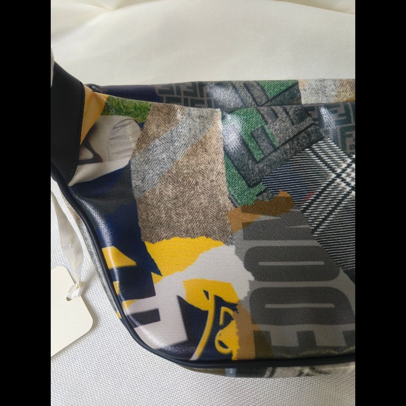 【全新】㊣✨ FENDI✨（附防塵袋）芬迪 印花 刺繡 拼接 男女同款 腰包 胸包/二手包/二手精品/保證正品🌳二手樹屋🌳-15