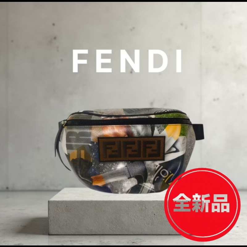 【🐴馬上下單最優惠】🧧限時降價至2/11(原$20800)【全新】㊣✨ FENDI✨(附防塵袋)芬迪 印花 刺繡 拼接 男女同款 腰包 胸包/二手包/二手精品/保證正品🌳二手樹屋🌳-0