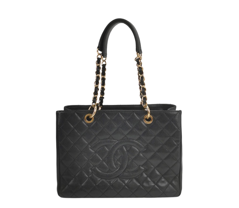 Chanel GST 中號牛皮菱格紋 雙C單肩包-5