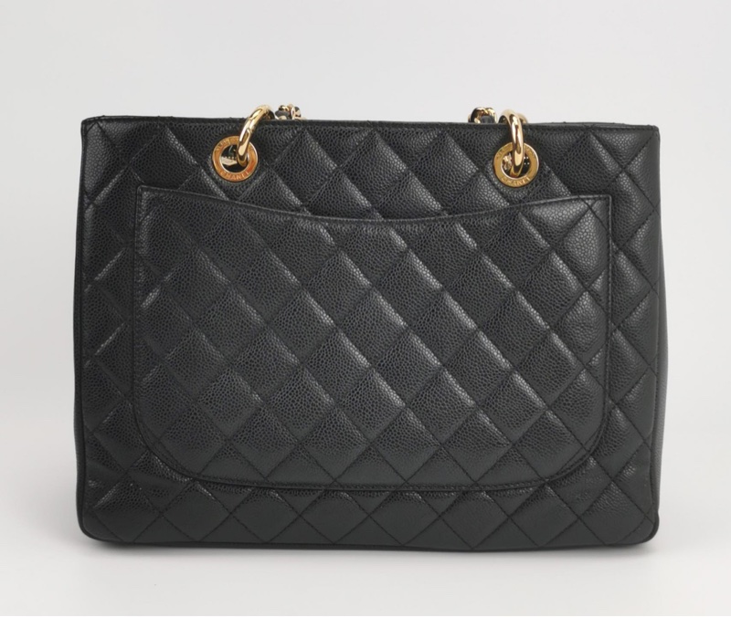 Chanel GST 中號牛皮菱格紋 雙C單肩包-6