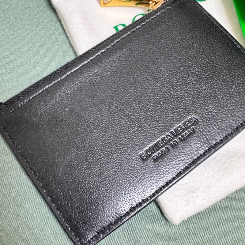 Bottega Veneta 編織皮革拉鍊零錢片卡包 BV卡包 零錢包 卡夾 黑色-4